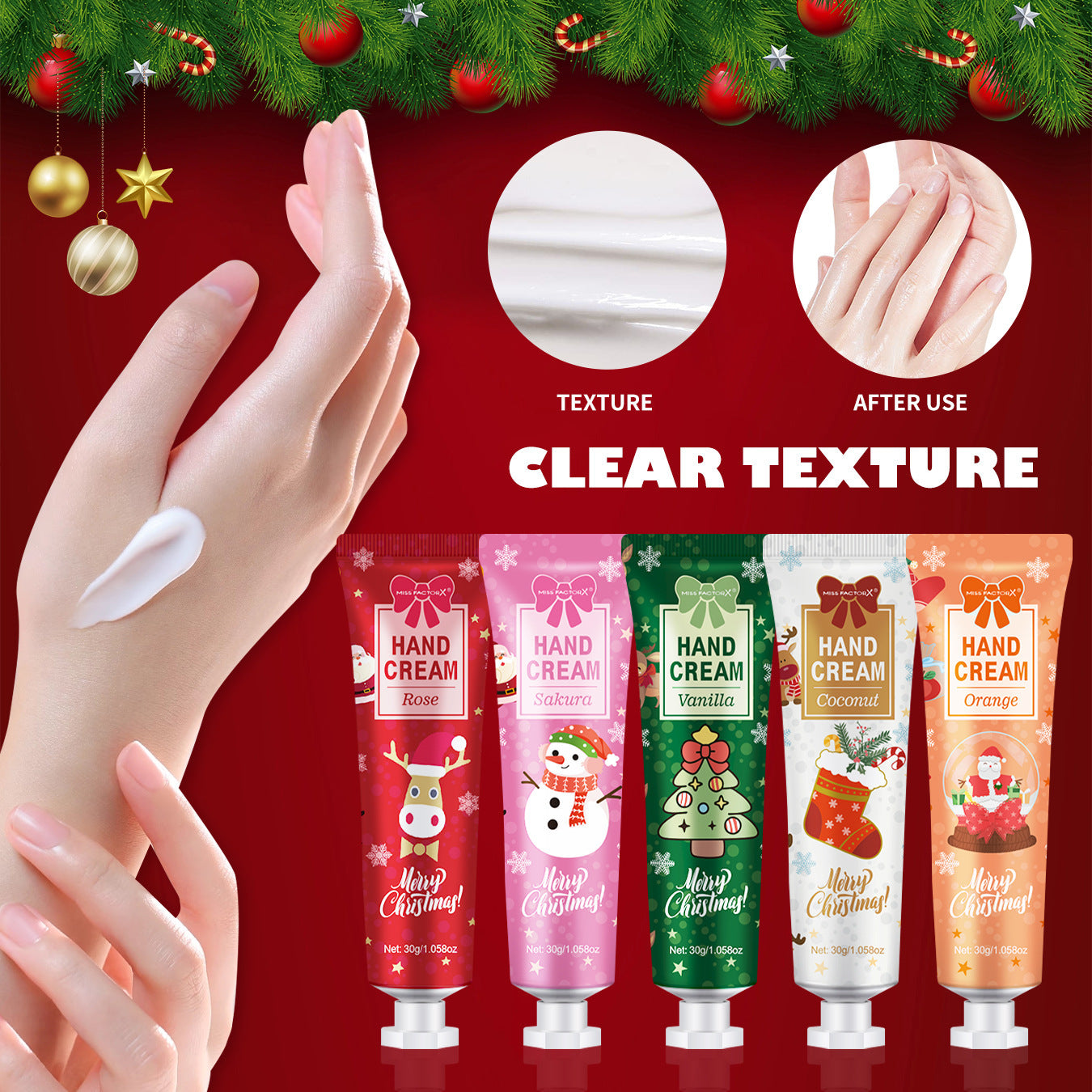 5 Pack Christmas Hand Cream Set