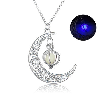 Moon Necklace, Glow in the Dark