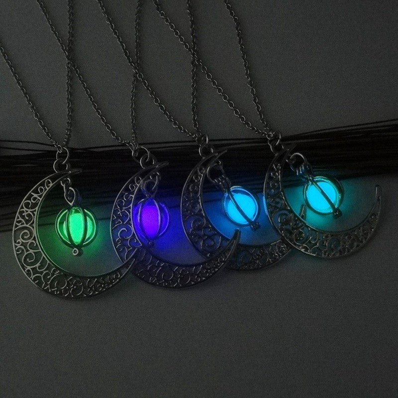 Moon Necklace, Glow in the Dark
