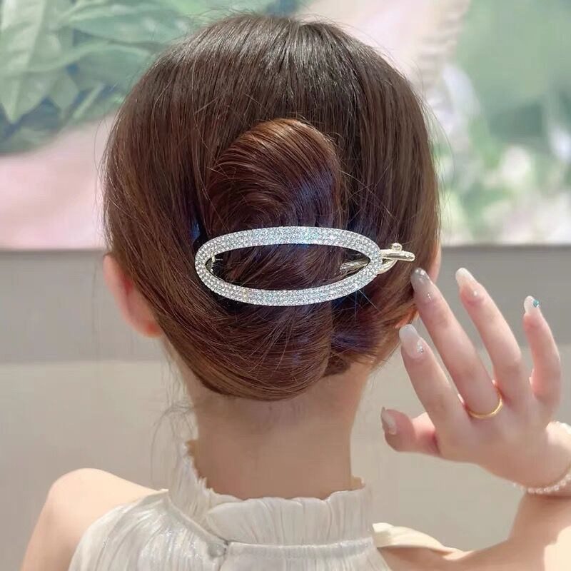 Rhinestone Curved Hair Buckle Clip