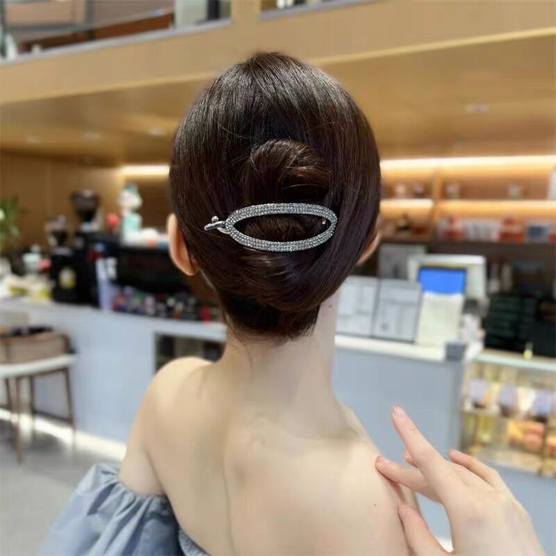 Rhinestone Curved Hair Buckle Clip