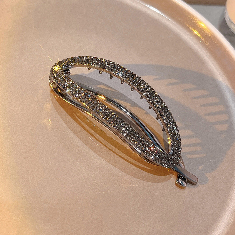 Rhinestone Curved Hair Buckle Clip