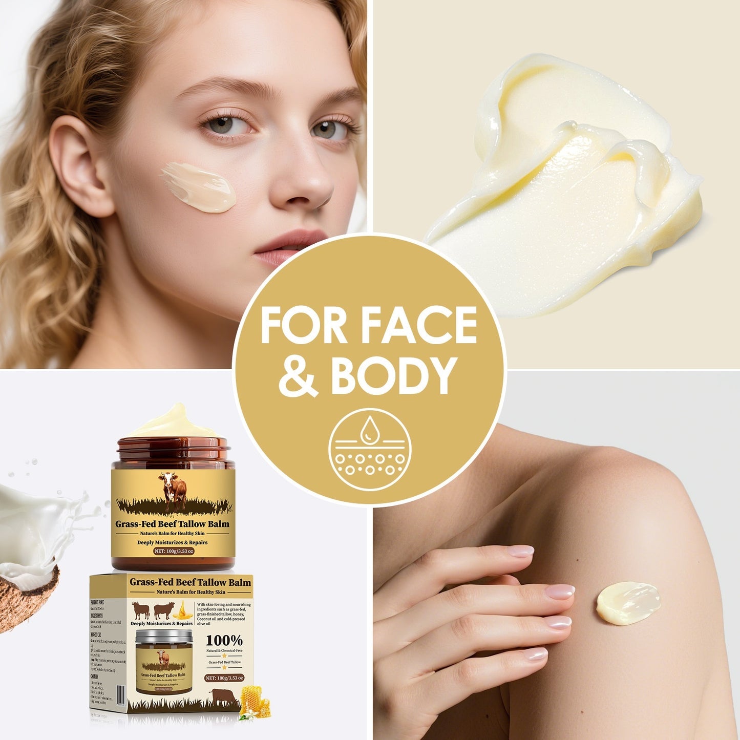 Beef Tallow Moisturizing Skin Cream