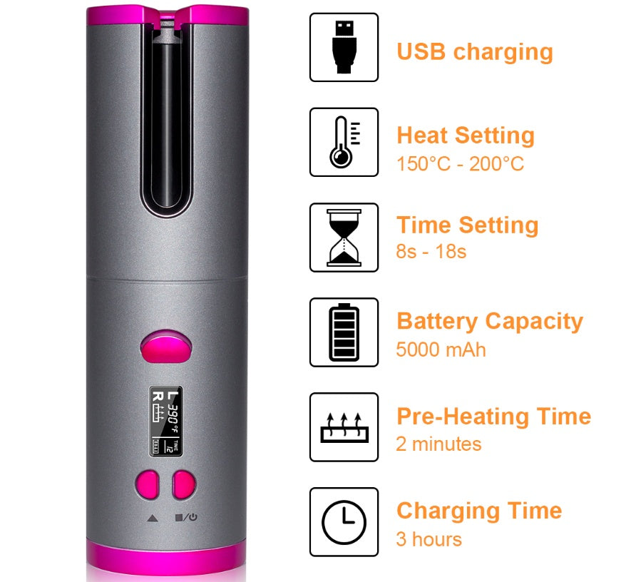 USB Wireless Curling Iron