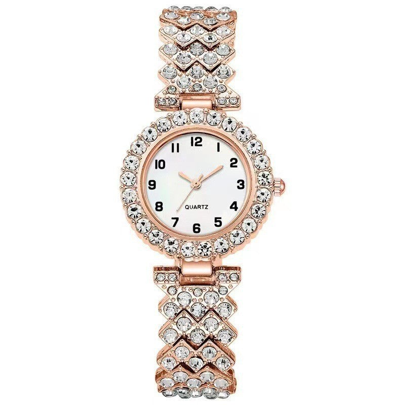 2pcs Watch Set with Rhinestones