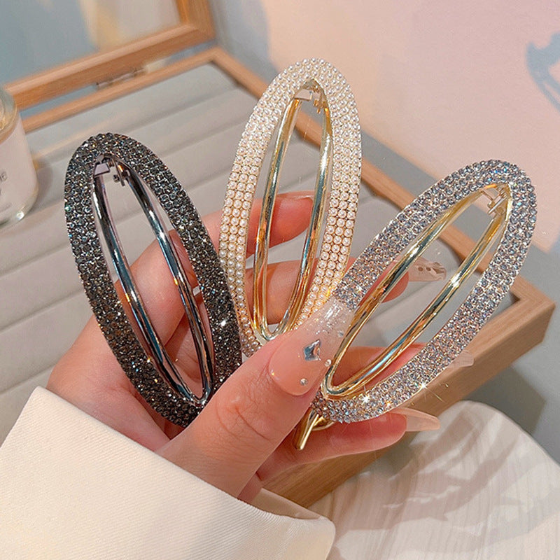 Rhinestone Curved Hair Buckle Clip