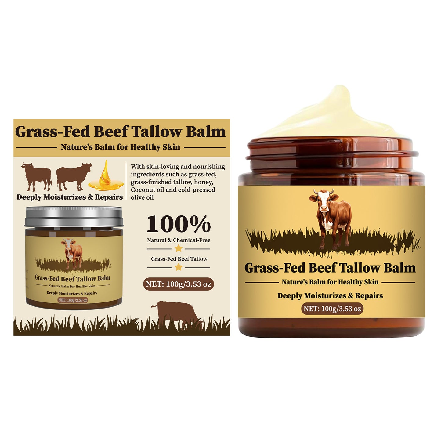 Beef Tallow Moisturizing Skin Cream