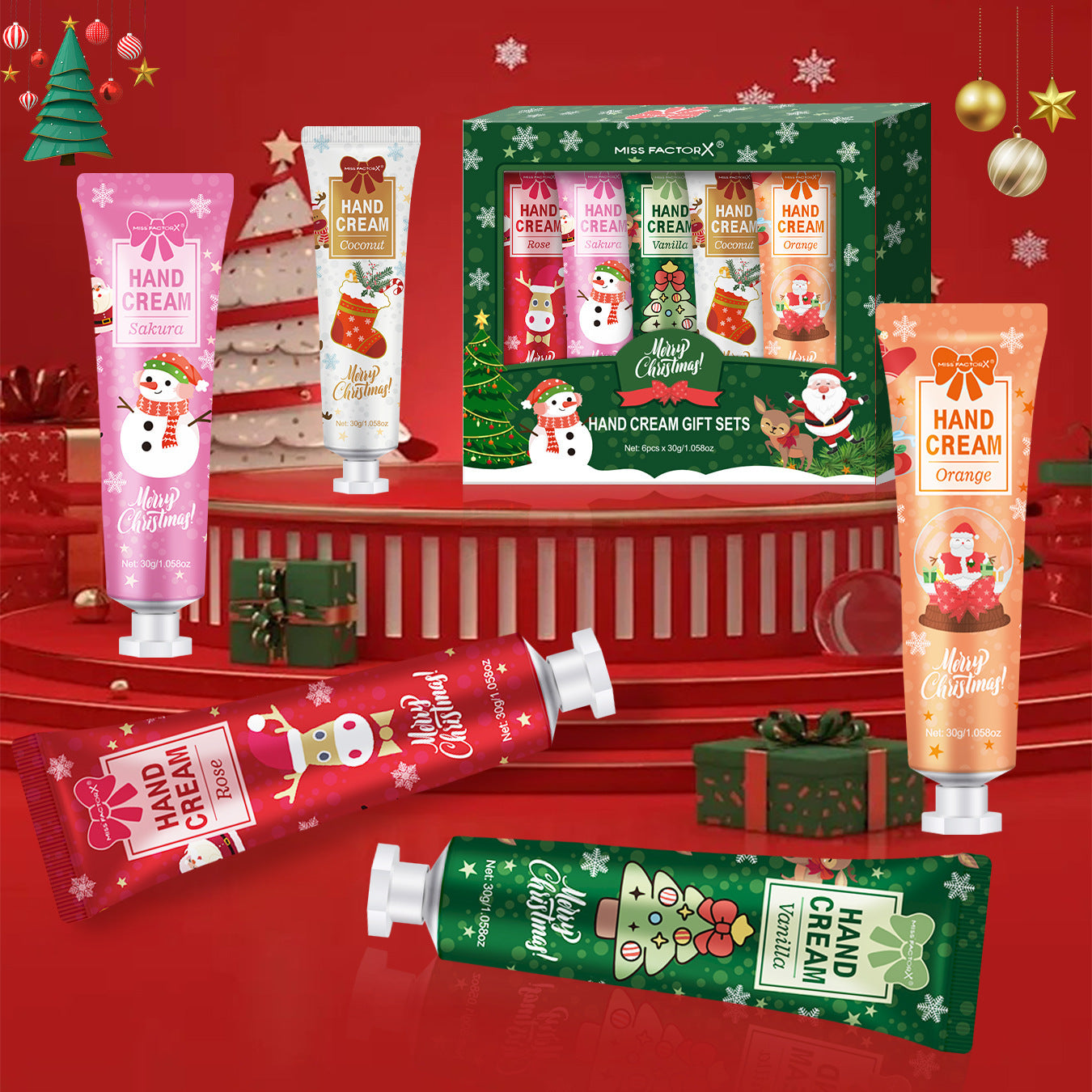 5 Pack Christmas Hand Cream Set